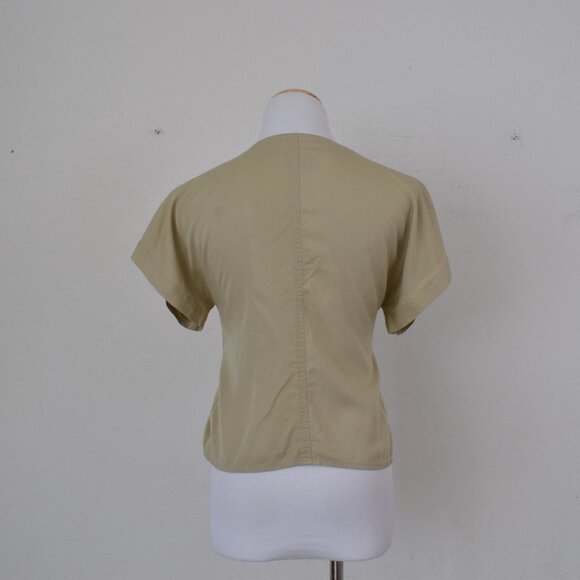 Vintage 90s Fitted Rayon Blouse by KENAR size 6 - Picture 10 of 11
